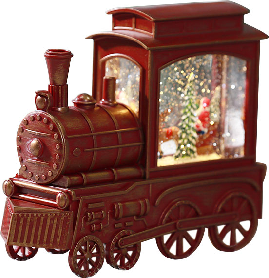 Сувенир новогодний поезд водный на санках 22х7х20 см 20WSDW-022 