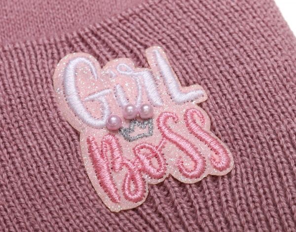 Шапочка дитяча для дівчинки Kraft+ арт. 2642 р.50-52 світла пудра 