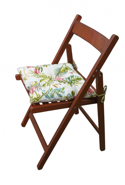 Подушка на стул Villa Цветы 40x40 см бежевый с рисунком Прованс