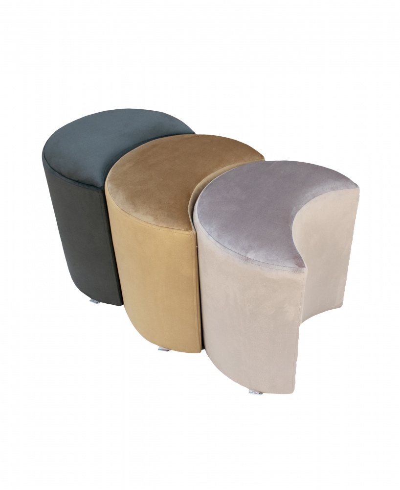 Пуф Примтекс Плюс MOON HL-95 400х400 мм серый