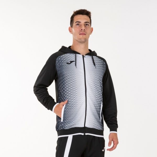 Джемпер Joma JACKET HOODED SUPERNOVA BLACK-WHITE 101285.102 р. XL чорнийбілий