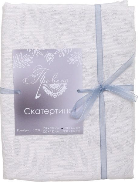 Скатерть Эльза 132x180 см белое серебро Прованс 