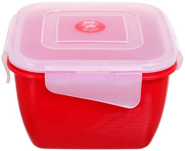 Контейнер Фиеста 900 мл квадратный красный Алеана