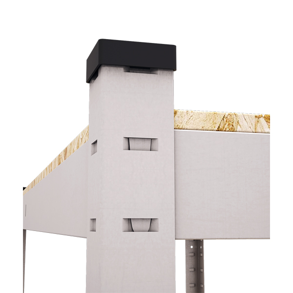 Стелаж металевий фарбований Меткас на болтовому з’єднанні з полицями із ДСП Еталон Е251 1800x900x500 мм білий (Еталон Е