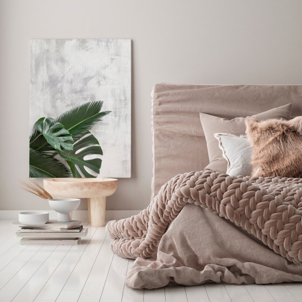 Картина на холсте Листья на мраморе 50x70 см WS Holst 14082224 