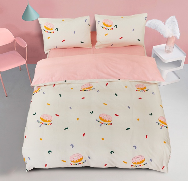 Комплект постельного белья Donuts 1,5 розовый с белым La Nuit 