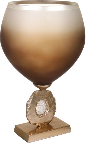 Ваза стеклянная золотая 29x46 см PANACHE