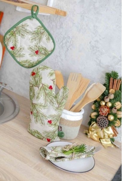 Прихватка Елка 20x20 см зеленый Прованс 