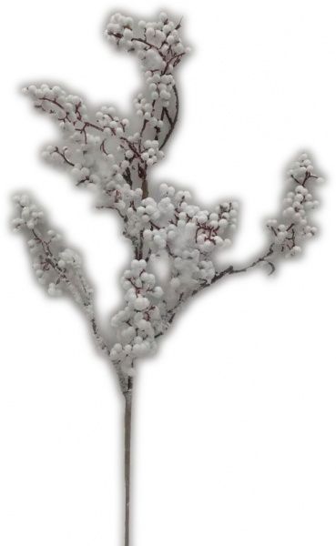 Декорація новорічна Гілка засніжена з білими ягодами 61 см EPI-7055H109 