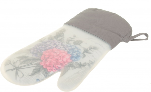 Силиконовая прихватка Гортензия 18x30 см серый Luna 