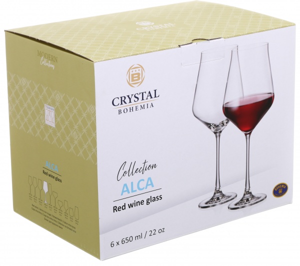 Набор бокалов для вина Alca 650 мл 6 шт. Bohemia 
