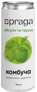 Комбуча Spraga Яблоко и груша ж/б 0,33 л 