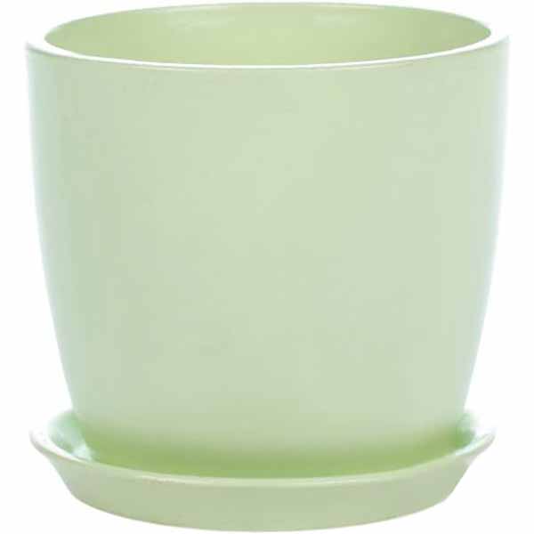 Горщик керамічний Shynkar&KO Сонет круглий 2 л світло-фісташковий