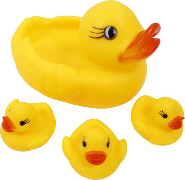 Іграшка для ванни Lindo Велика качечка + 3 маленькі 4890210002514