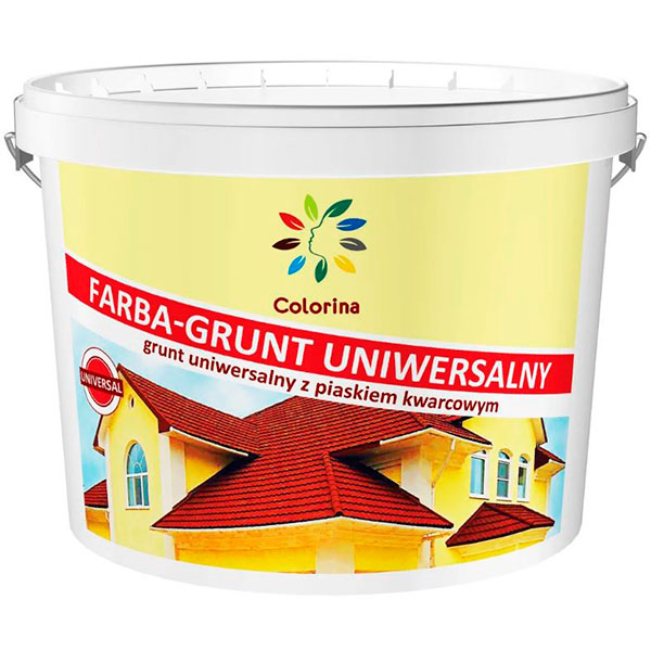 Фарба-ґрунт акрилова COLORINA з кварцовим піском мат білий 14кг 