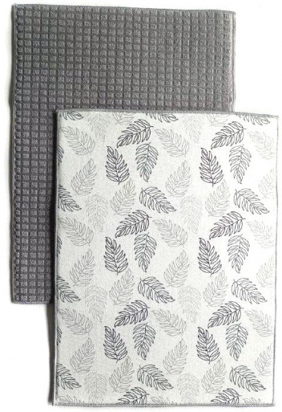Коврик для сушки посуды UP! (Underprice) Leaf 38х50 cм серый