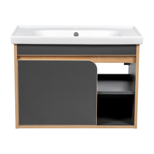 Тумба підвісна Aqua Rodos Темпо 80 см з умивальником Frame