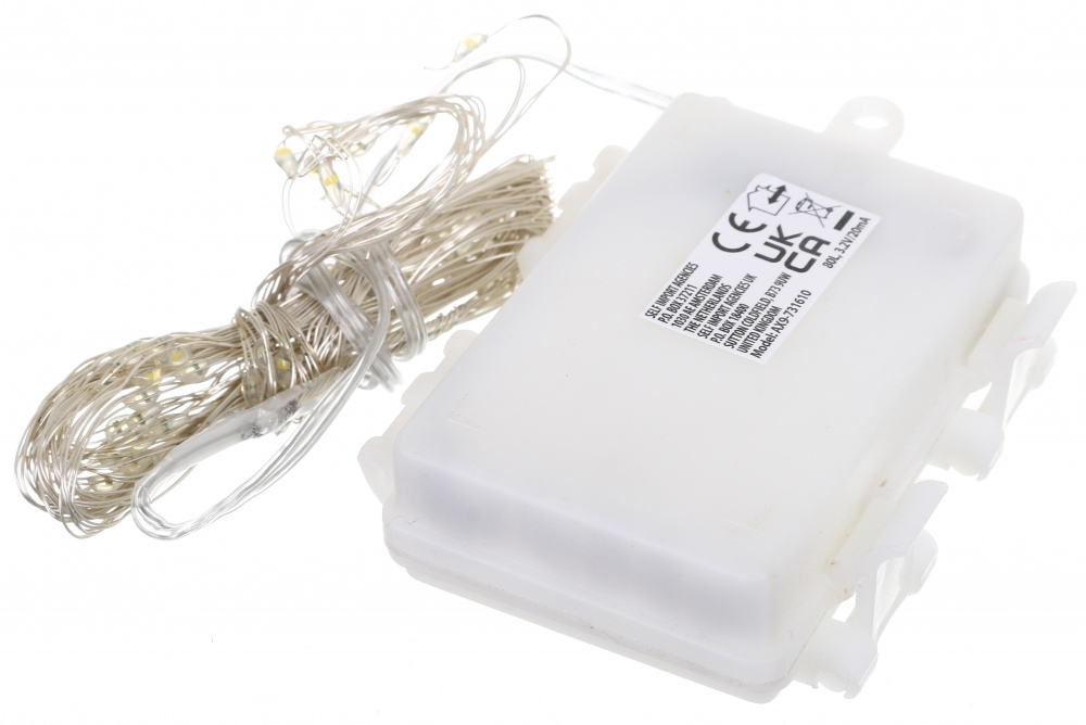 Гирлянда 80LED/на батарейк/с таймером/теплый белый свет (AX9731610)