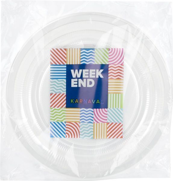 Тарілка пластикова прозора 20,5 см 10 шт.