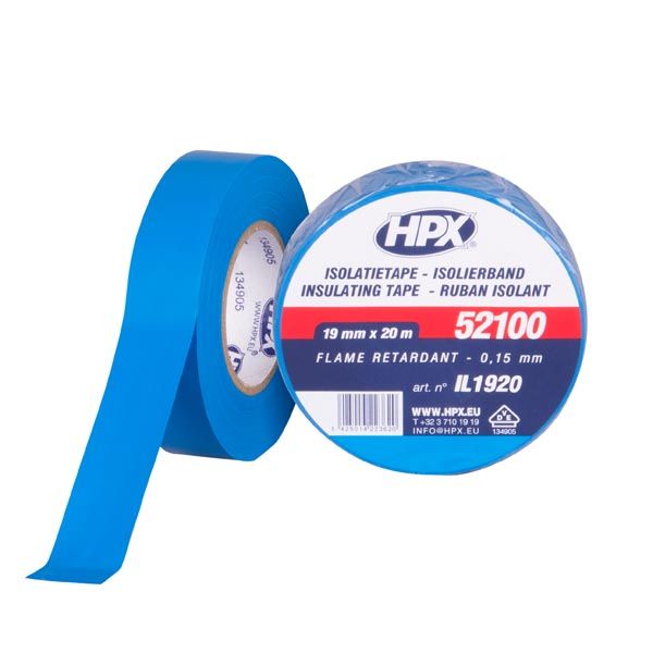 Ізоляційна автомобільна стрічка HPX 52100 VDE стардарт IL1920 19x0,15 мм 20 м синій