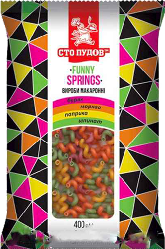 Вермішель Сто пудов 400 г Фанні Спрінгз овочеві (4820235611019) 