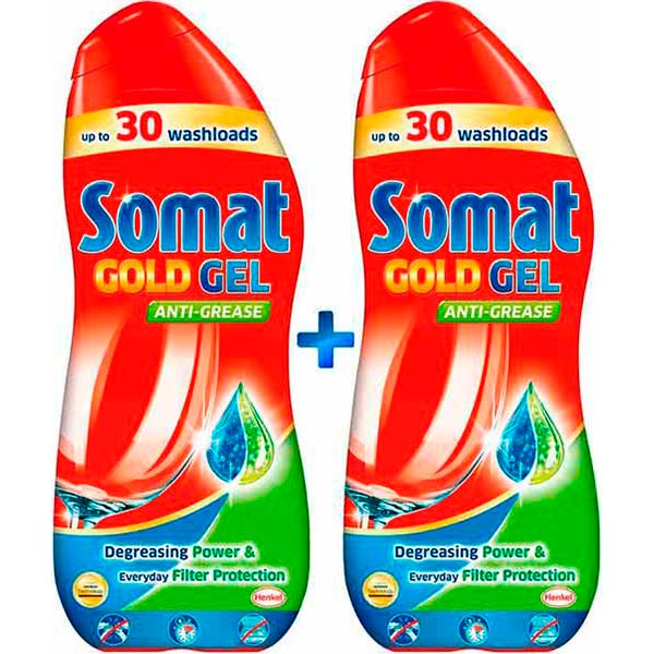 Гель для посудомоечных машин Somat Gold gel anti-grease 2x540 мл