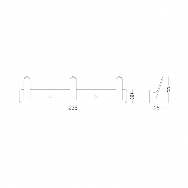 Вешалка с крючками MVM HA-01/3 black