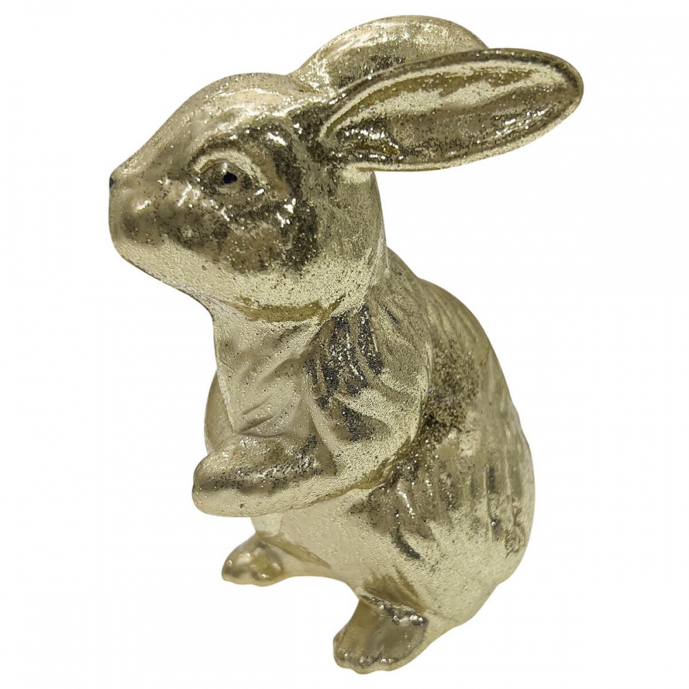 Елочная игрушка MIS LT Зайка 10 см золотой