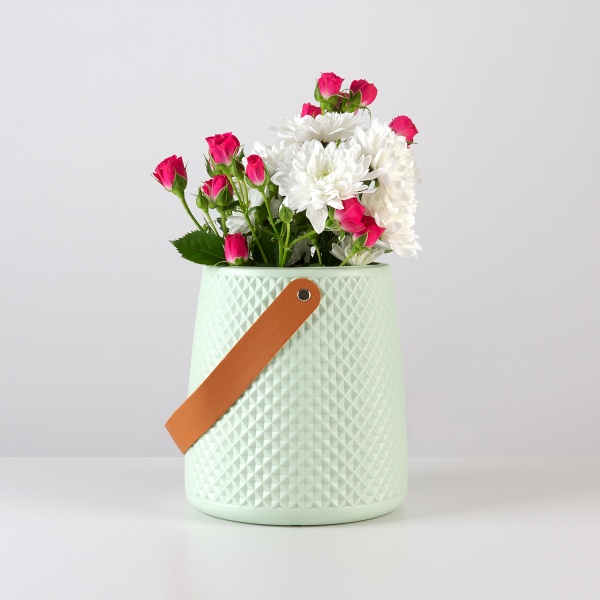 Ваза пластиковая MVM DH-FLOWERS-10 OLIVE 17,5 см 