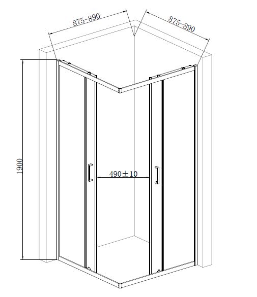 Душевое ограждение Mixxen Bern 900x900x1900 MXOB0633BL