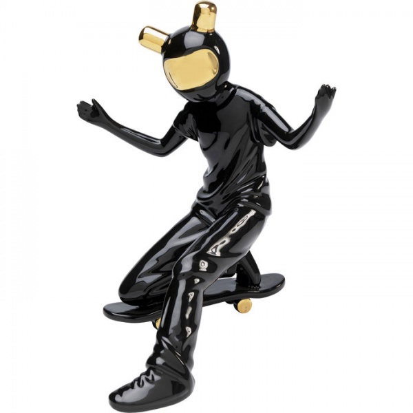 Статуетка декоративна Skating Astronaut чорна 21 cм KARE Design