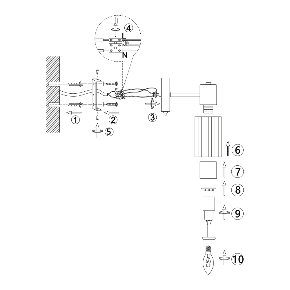 Бра Miorro Impero метал/скло 1x40 Вт E14 золото 51-311-066