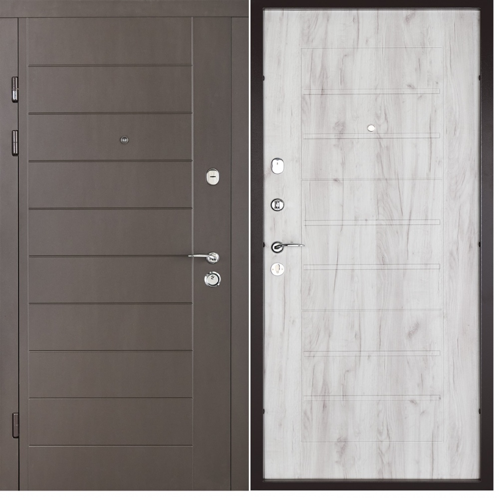 Дверь входная Abwehr АМ-462 086Л (V) (ШБр+ДКфБ) Avers+Kale НЧ шагрень бронза / дуб кремовый 2050х860 мм левая