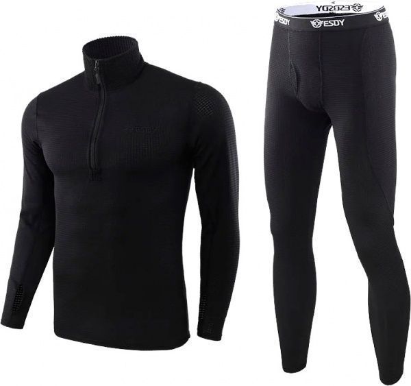 Термобелье ESDY плотный флис Кубик второй слой р. M черный