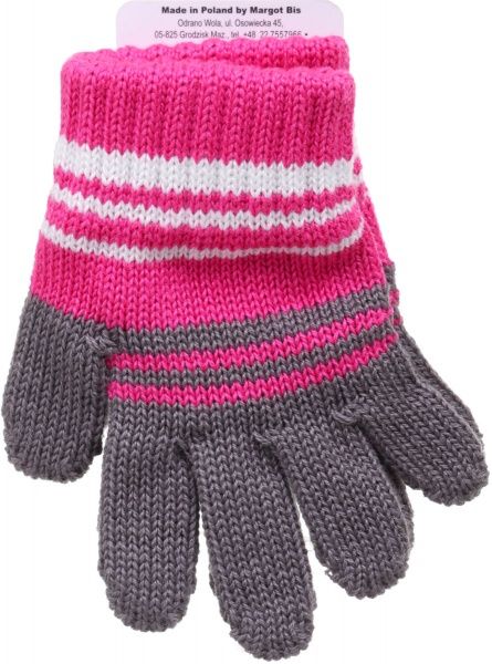 Варежки ДАЙС Tymek р.1 серо-розовый 13830200 