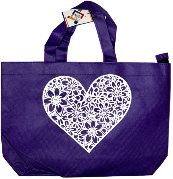 Сумка-шоппер 4PROFI на молнии Сердце фиолетовый 
