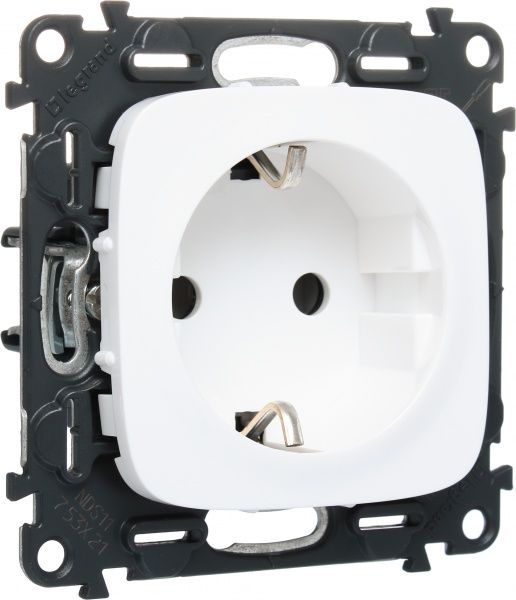 Розетка с заземлением Legrand Allure без шторок белый 753721