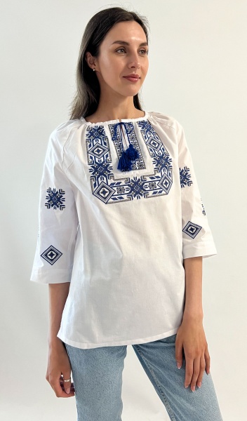 Блуза Едельвіка 38-22/09 орнамент синій р. XS 