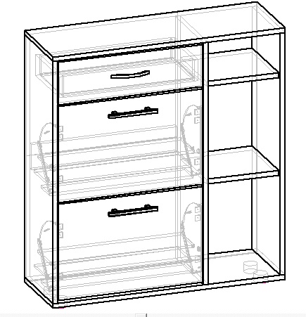 Тумба для обуви Visent Лорри 900x300x1000 мм /дуб крафт золотой 
