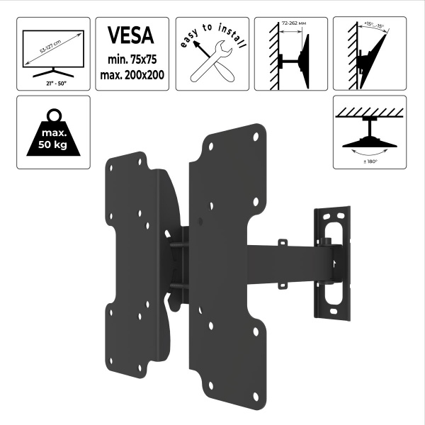 Крепление для телевизора HausMark TWBR-122 поворотно-наклонные 21