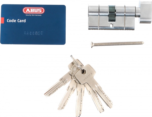 Цилиндр Abus KD6PS 30x30 ключ-вороток 60 мм матовый никель 2240631677013