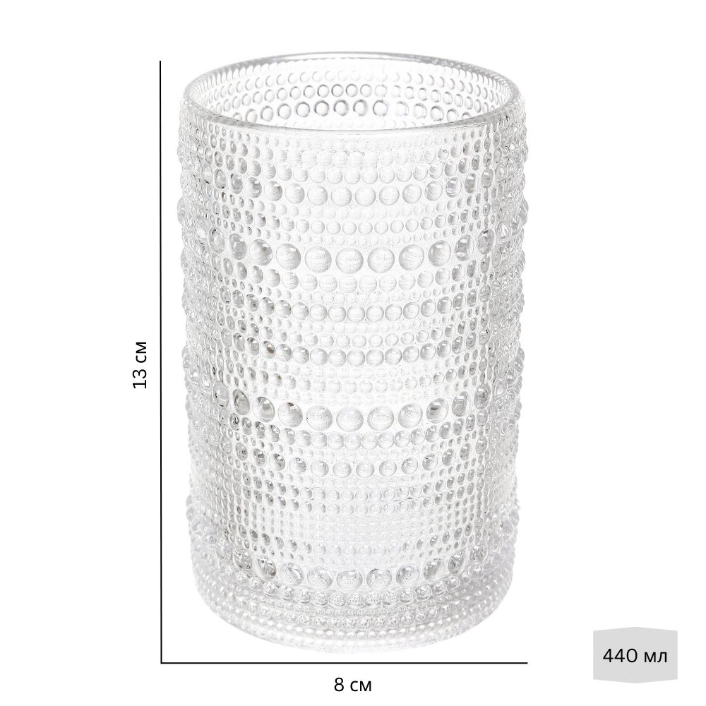 Склянка висока Fiora Bubble Clear 440 мл 1 шт.