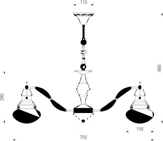 Люстра підвісна Strotskis Gustavo 8x60 Вт E27 антична бронза 266/8 