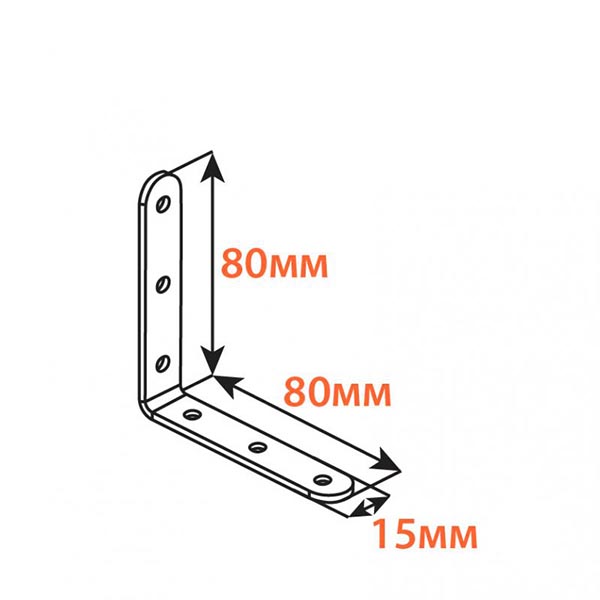 Уголок узкий Kolchuga равносторонний 80x80x15 мм 2,5 мм