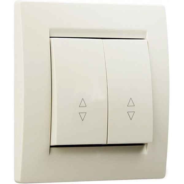 Перемикач прохідний двоклавішний UP! (Underprice) One без підсвітки 220В крем 706-0303-106