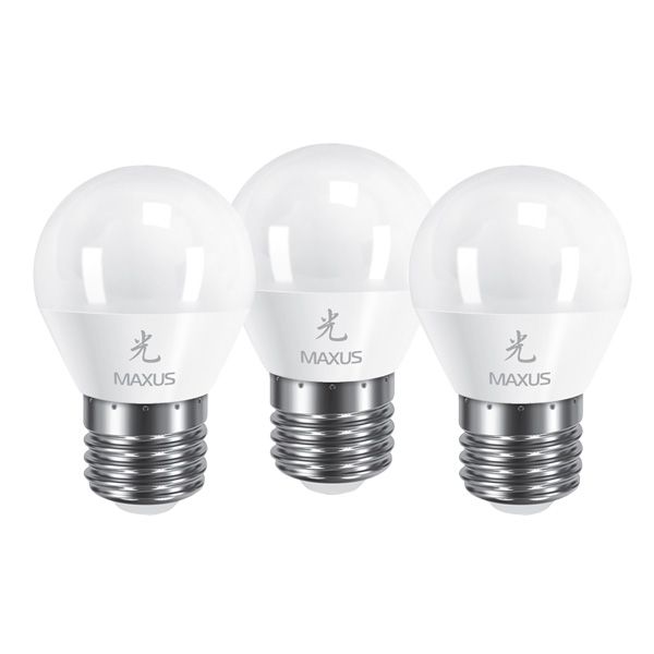Лампа LED Maxus G45 F 5 Вт E27 4100 K холодный свет 3 шт