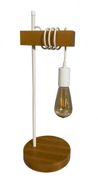 Настольная лампа Геотон ННБ 02-60-887 Крона А084-Н1 1x60 Вт E27 белый/дерево 48729 