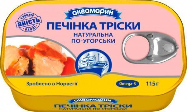 Печень трески Аквамарин по-венгерски 115 г