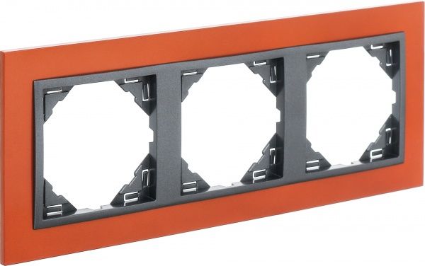 Рамка тримісна Efapel ANIMATO Logus універсальна оранжевий/металік графіт 90930 TTS