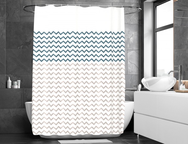 Шторка для ванны Woko SIRENA 180х180 с кольцами 12 шт.